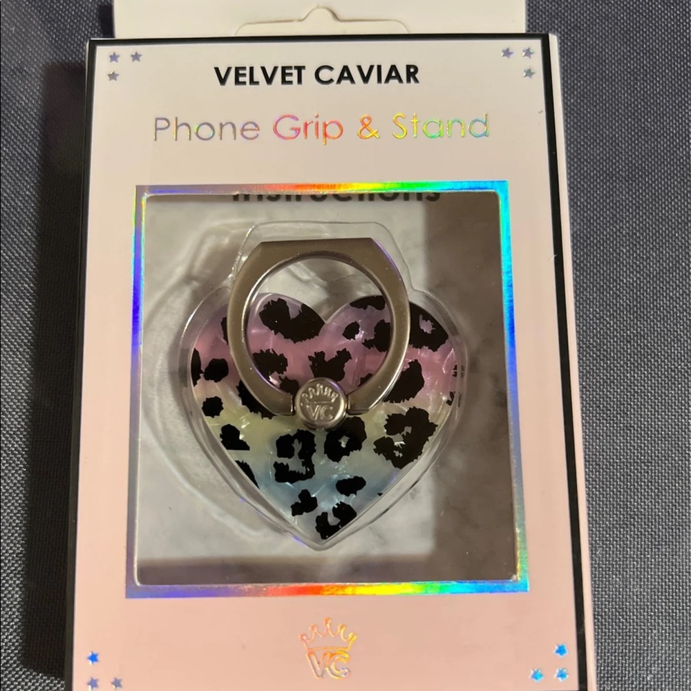 Phone Grip Rainbow Leopard Velvet Caviar